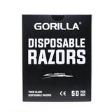 Gorilla Black Twin Blade Razors (50/Box) - Price Per Box