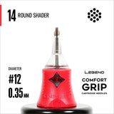 Legend Comfort Grip Cartridges - Round Shaders - #12 (0.35mm) - 20/Box