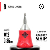 Legend Comfort Grip Cartridges - Round Shaders - #12 (0.35mm) - 20/Box